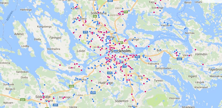 Bostäder till salu i Stockholmsområdet